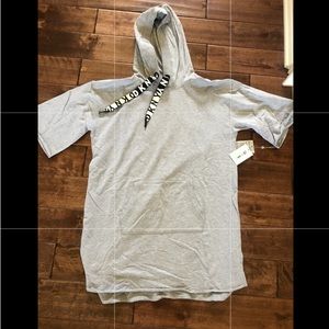 Grey DKNY cotton hooded dress